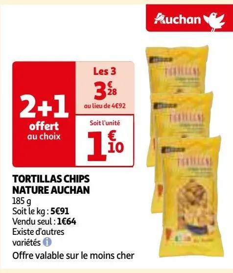 tortillas chips nature auchan
