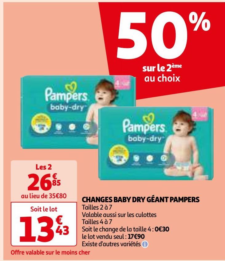 CHANGES BABY DRY GÉANT PAMPERS