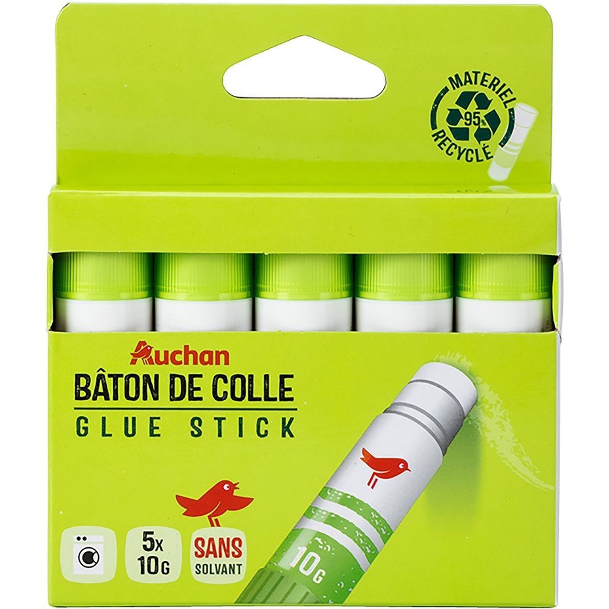 5 BÂTONS DE COLLE AUCHAN