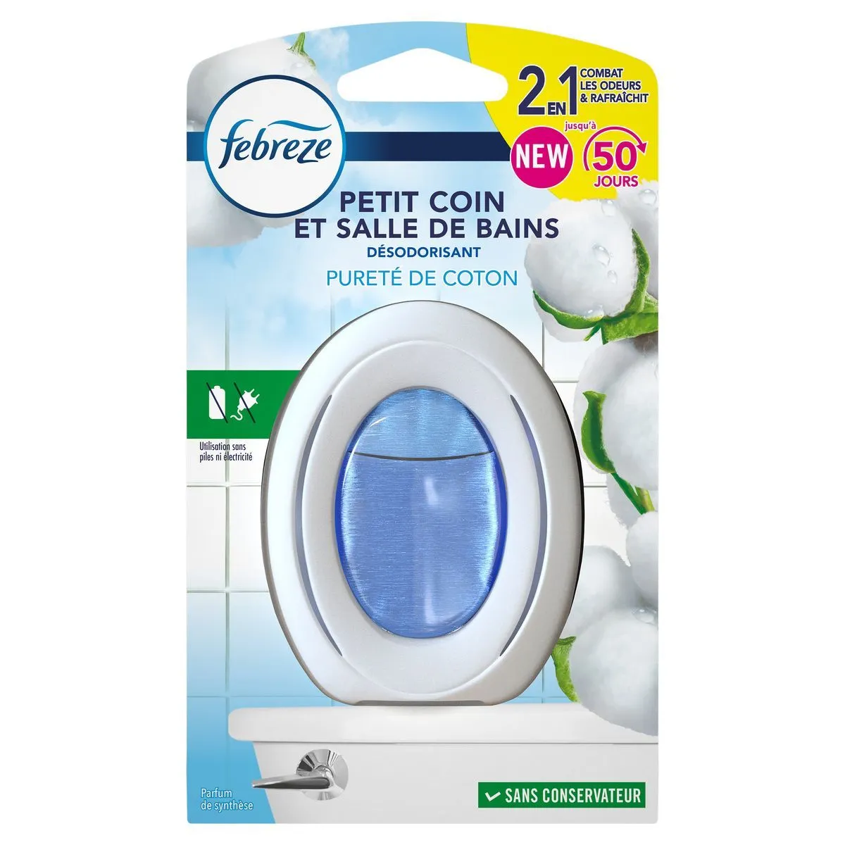 désodorisant gel pureté coton fébrèze petit coin