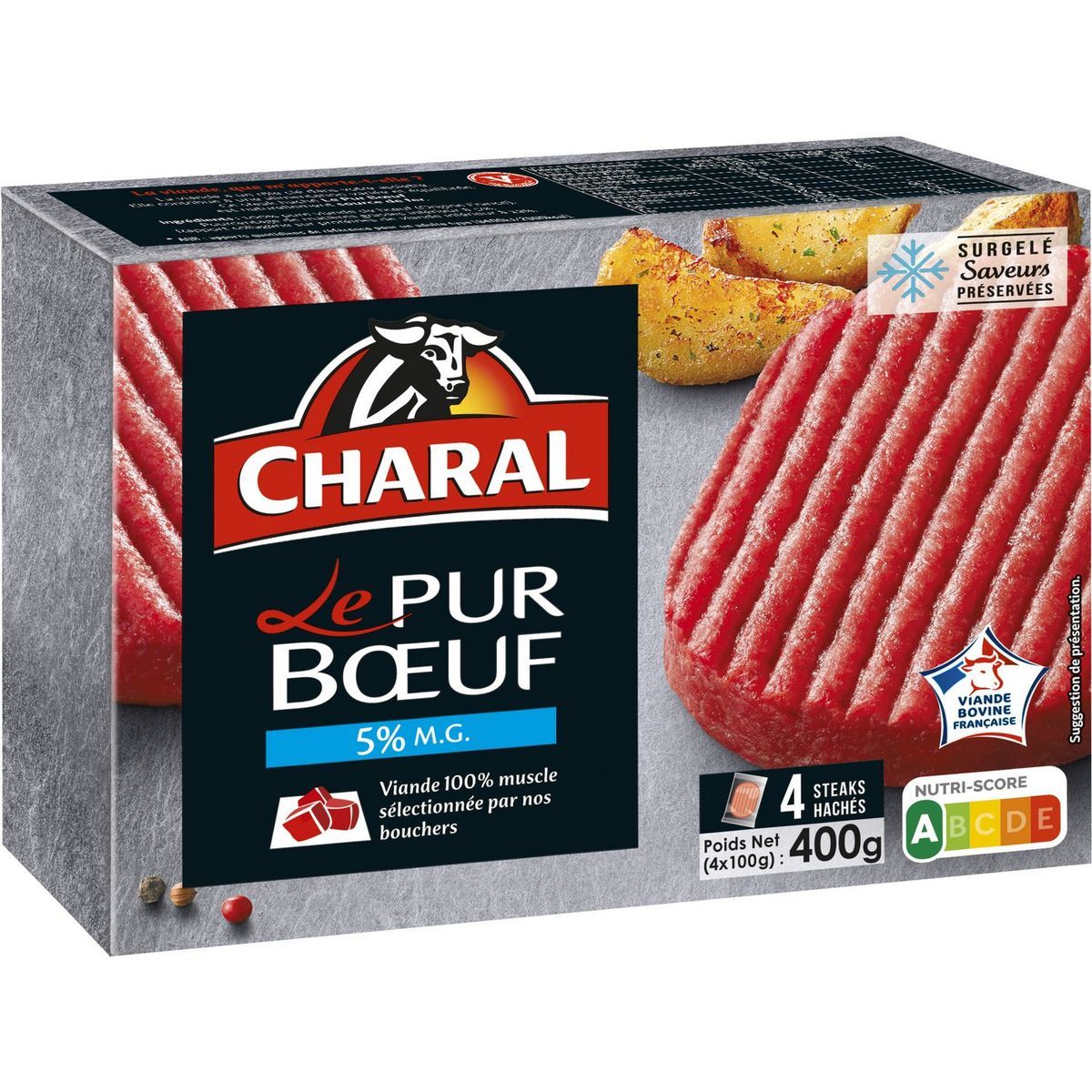 STEAK HACHE PUR BOEUF SURGELÉ CHARAL