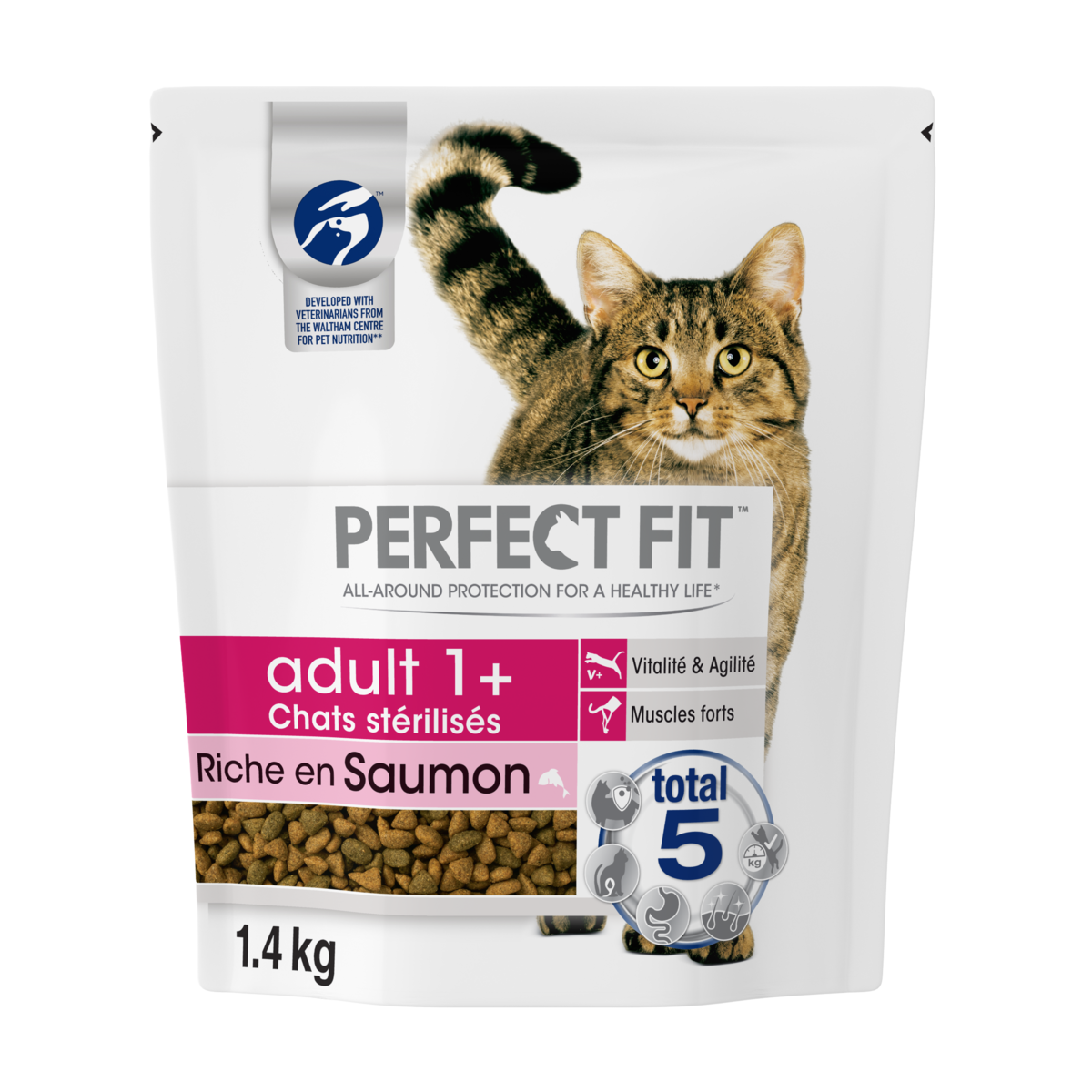 CROQUETTES POUR CHAT ADULTE STÉRILISÉ AU SAUMON PERFECT FIT