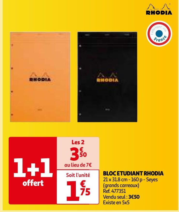 BLOC ETUDIANT RHODIA