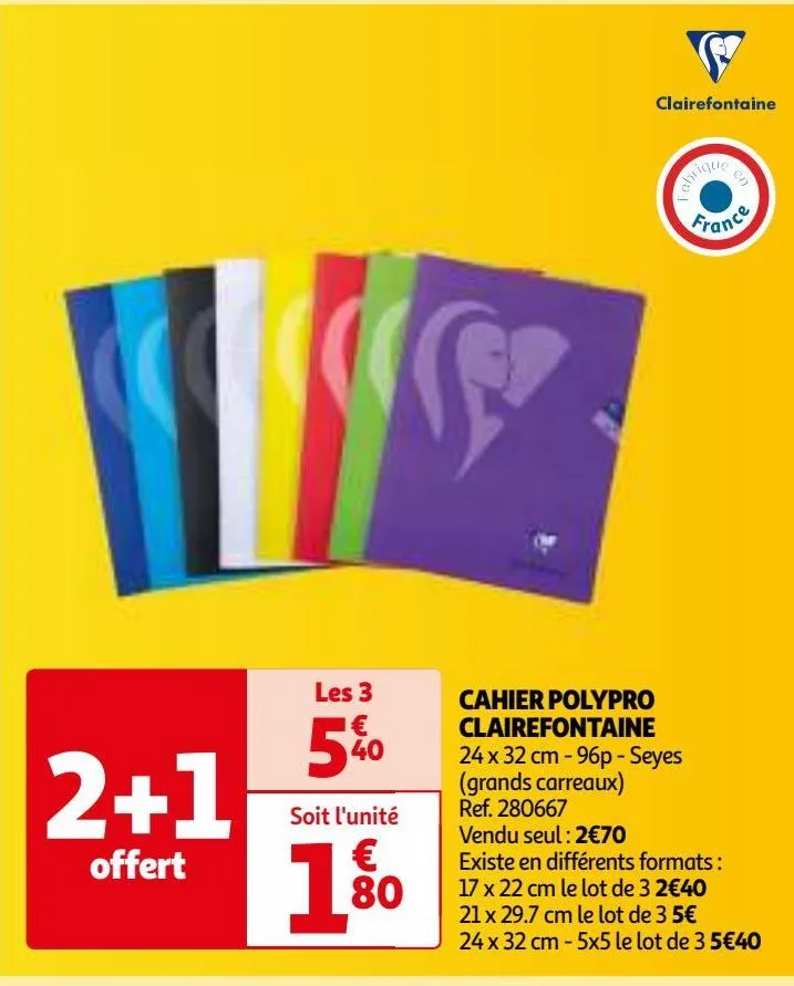 cahier polypro clairefontaine