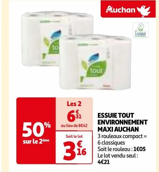 essuie tout environnement maxi auchan