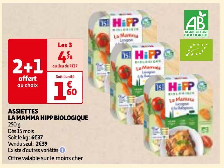 ASSIETTES LA MAMMA HIPP BIOLOGIQUE