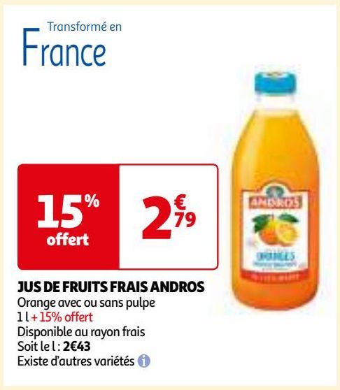 JUS DE FRUITS FRAIS ANDROS