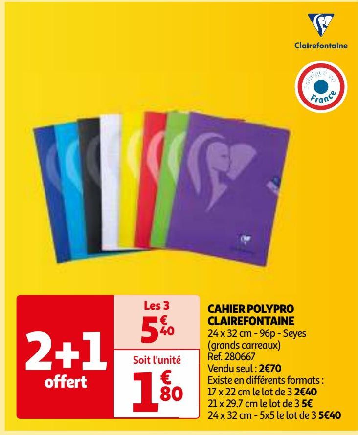 CAHIER POLYPRO CLAIREFONTAINE