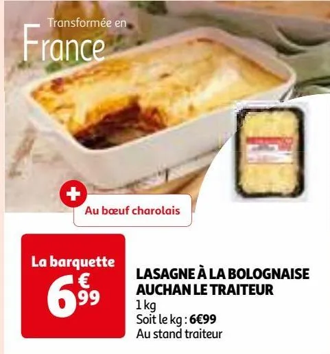 lasagne à la bolognaise auchan le traiteur