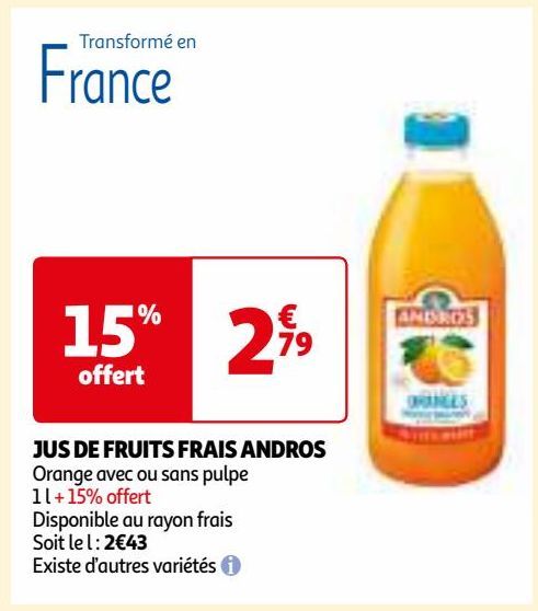 JUS DE FRUITS FRAIS ANDROS