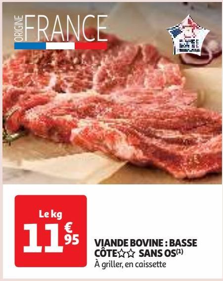 VIANDE BOVINE : BASSE CÔTE SANS OS