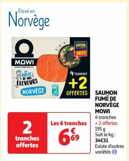 saumon fumé de norvège mowi