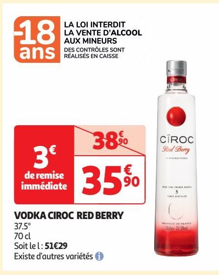 VODKA CIROC RED BERRY