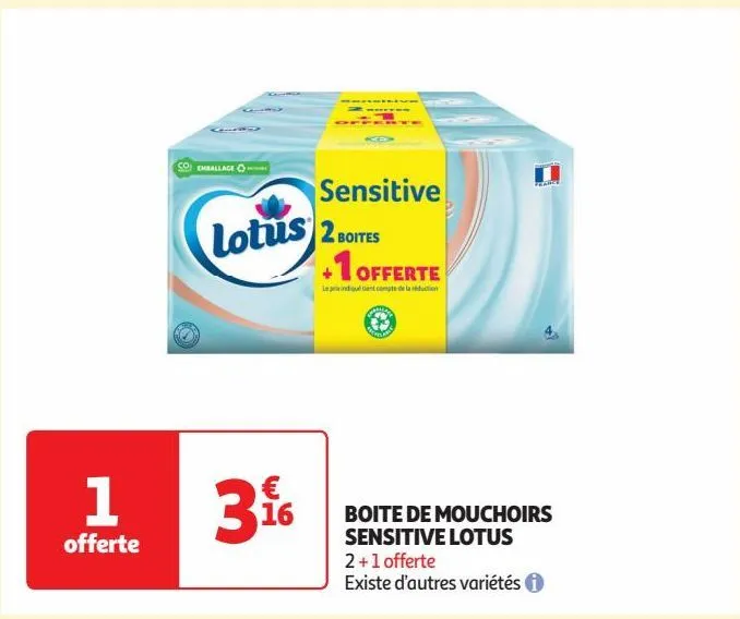 boite de mouchoirs sensitive lotus