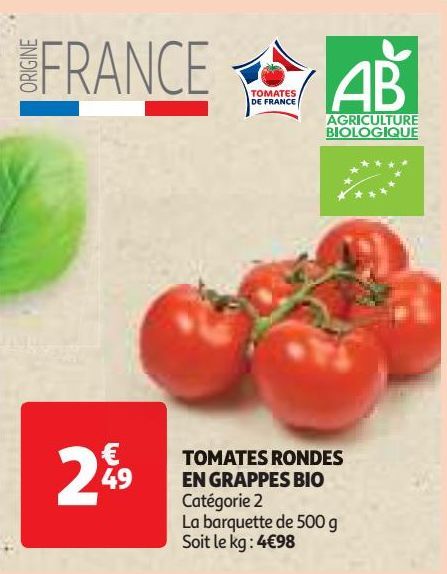 TOMATES RONDES EN GRAPPES BIO