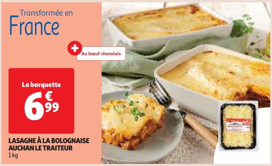 LASAGNE À LA BOLOGNAISE AUCHAN LE TRAITEUR