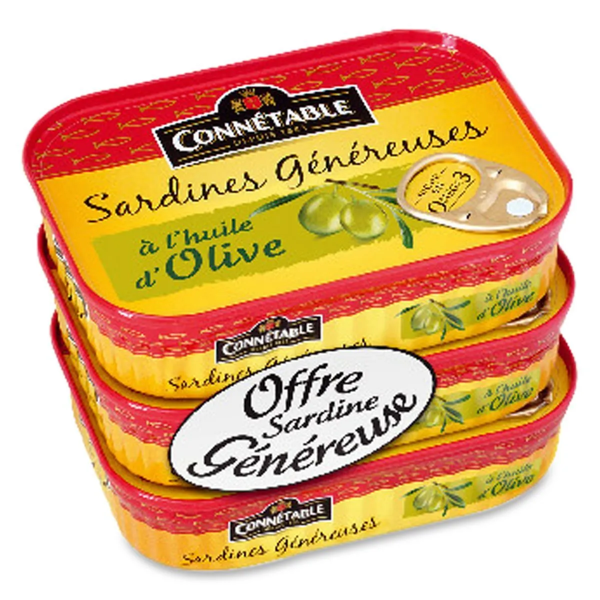 sardines généreuses à l'huile d'olive connétable