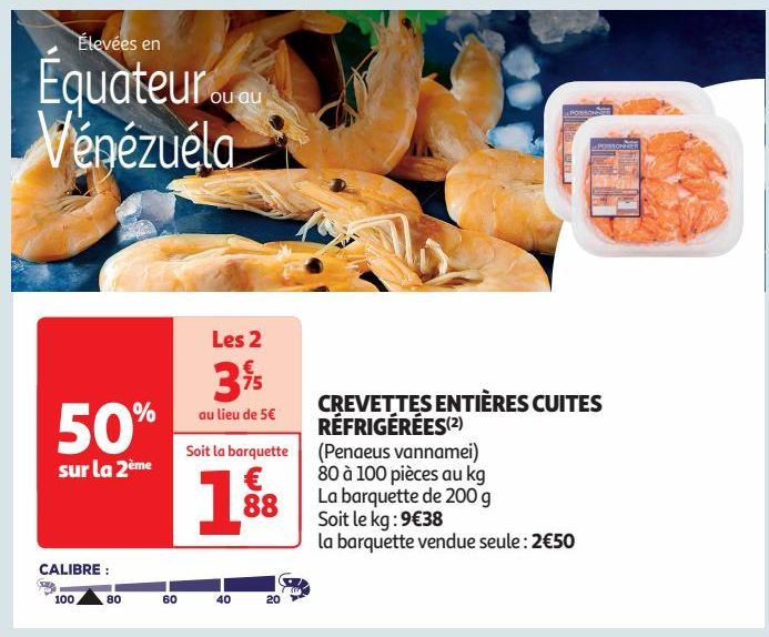 CREVETTES ENTIÈRES CUITES RÉFRIGÉRÉES