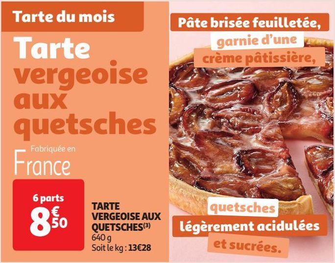 TARTE VERGEOISE AUX QUETSCHES