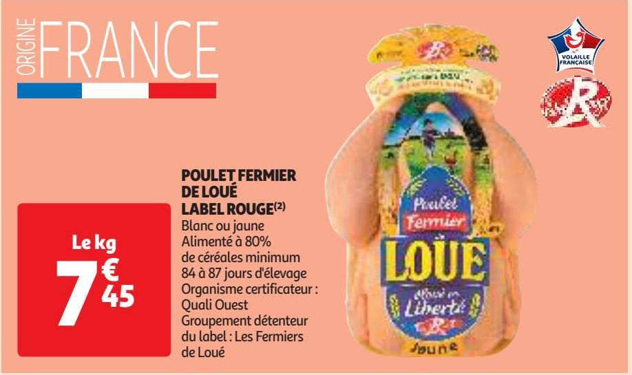 POULET FERMIER DE LOUE LABEL ROUGE