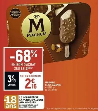 trackie almonds -68% off! -18 ans magnum - 399/unit - bon d'achat gratuit!