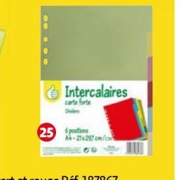 INTERCALAIRES A4 1ER PRIX