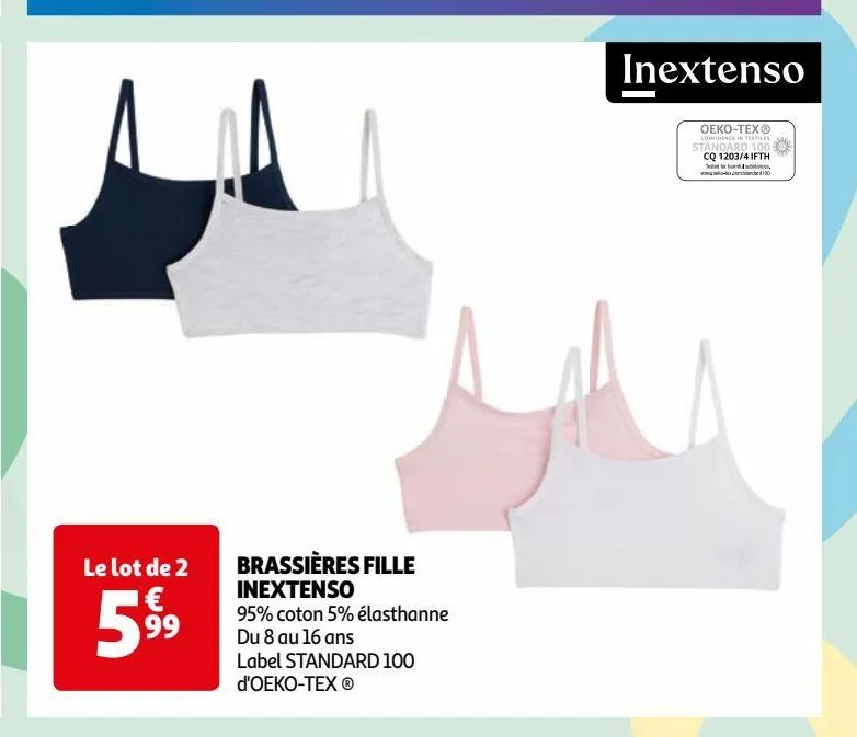brassières fille  inextenso