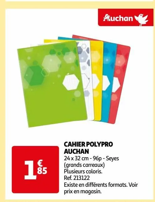 cahier polypro  auchan
