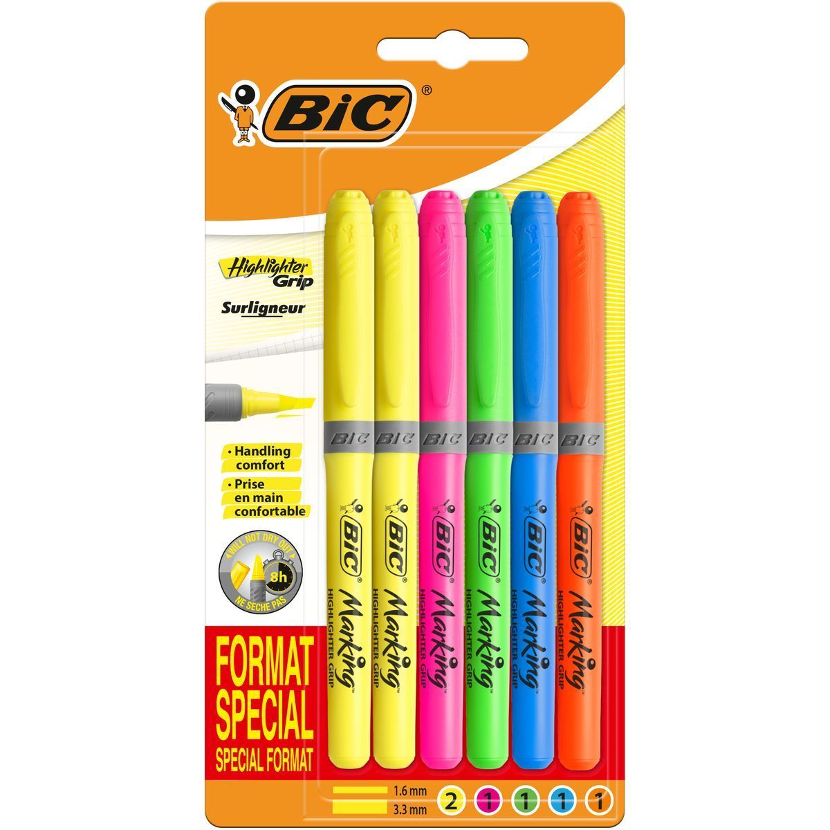 6 SURLIGNEURS  BRITE LINER BIC