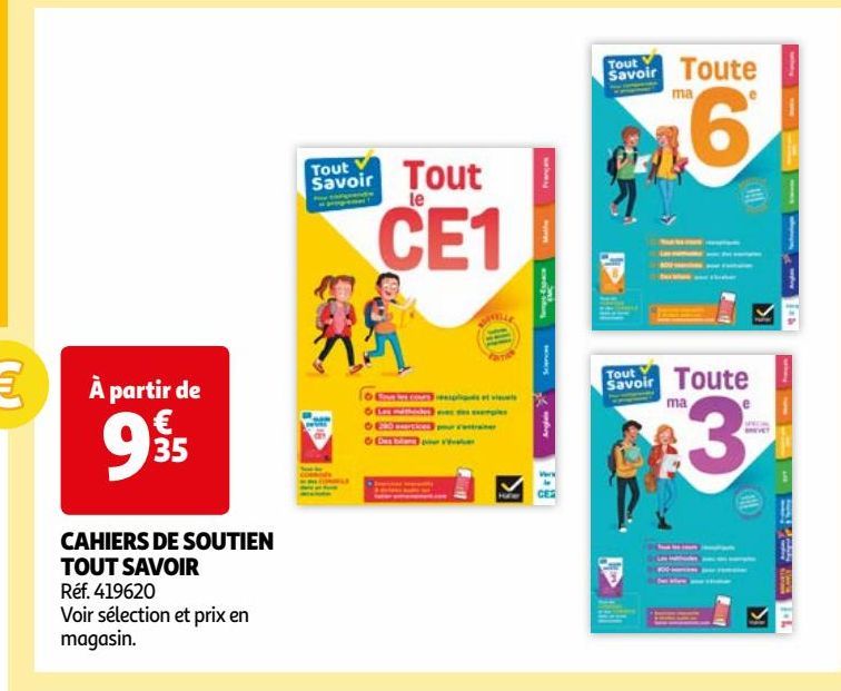 CAHIERS DE SOUTIEN  TOUT SAVOIR