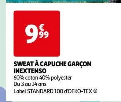  sweat à capuche garçon  inextenso