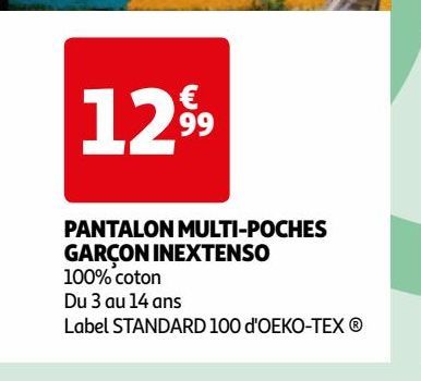 PANTALON MULTI-POCHES  GARÇON INEXTENSO