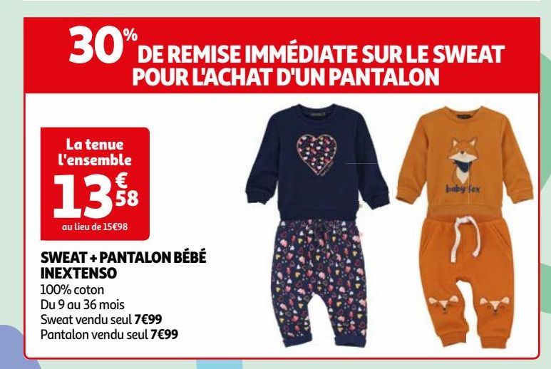 SWEAT + PANTALON BÉBÉ  INEXTENSO