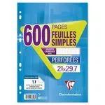 lot de 600  feuilles mobiles  perforées  clairefontaine