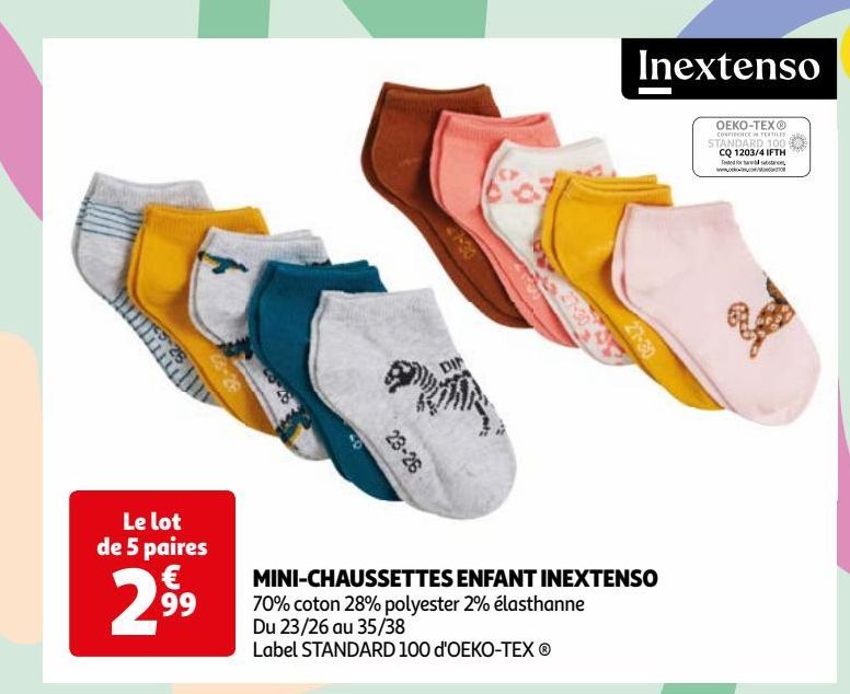  MINI-CHAUSSETTES ENFANT INEXTENSO