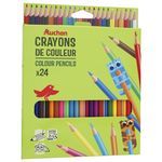 24 CRAYONS DE COULEUR  AUCHAN