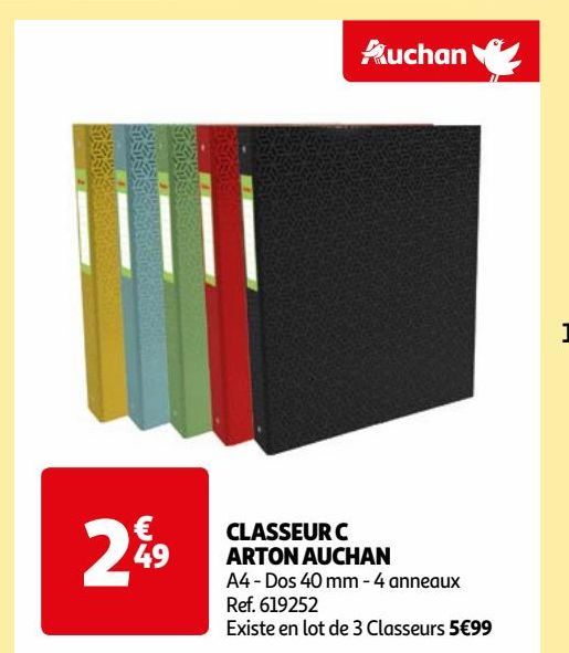 CLASSEUR C ARTON AUCHAN