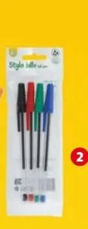 4 stylos bille 1er prix