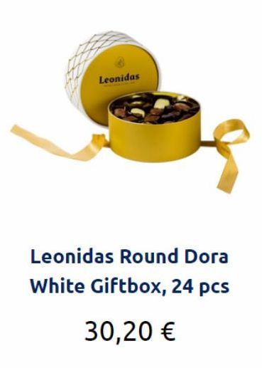 Leonidas  Leonidas Round Dora White Giftbox, 24 pcs  30,20 € 