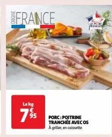 porc : poitrine tranchée avec os 