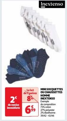 MINI SOCQUETTES OU CHAUSSETTES HOMME INEXTENSO