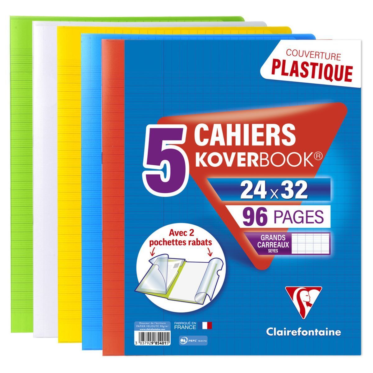 LOT DE 5 KOVERBOOK CLAIREFONTAINE