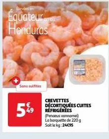  crevettes décortiquées cuites réfrigérées