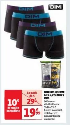 boxers homme mix & colours dim