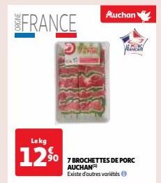 7 brochettes de porc auchan