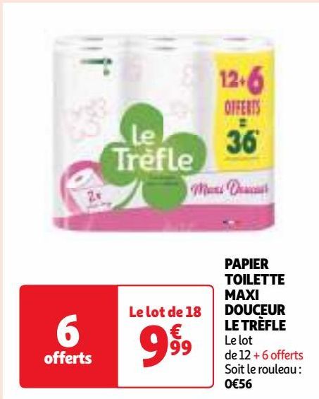 PAPIER TOILETTE MAXI DOUCEUR LE TRÈFLE