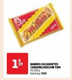  barres cacahuetes caramelisees mr tom