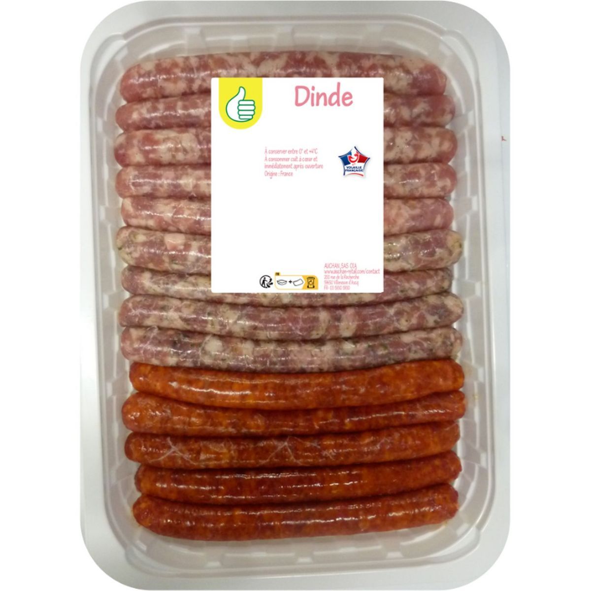 14 SAUCISSES DE DINDE  AUX HERBES