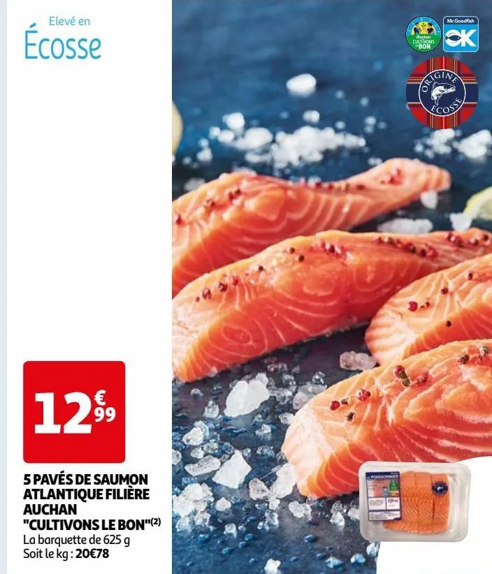  Filet de saumon Atlantique Auchan Cultivons le bon