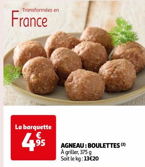 AGNEAU : BOULETTES 